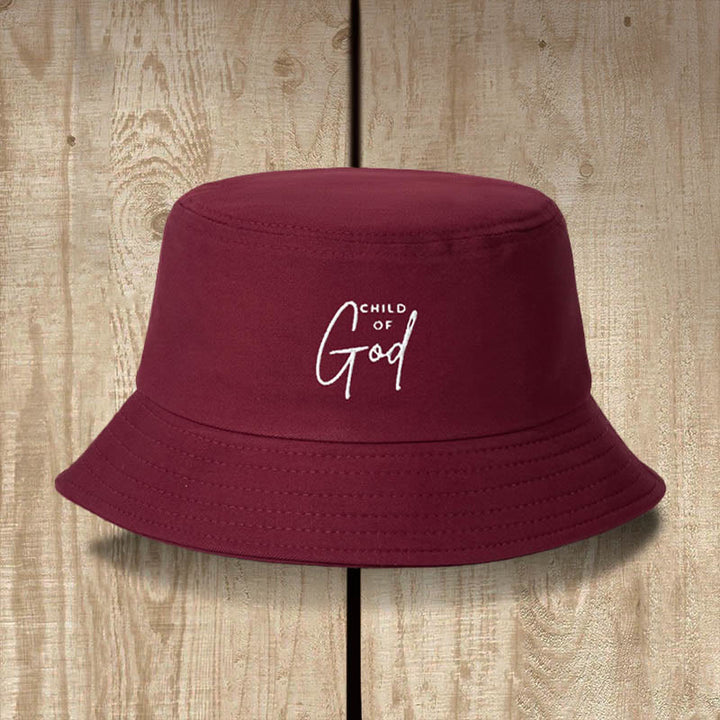 Christianartworkshop Child of God Bucket Hat: Tragen Sie Ihre Identität in Christus - Wein - image 4