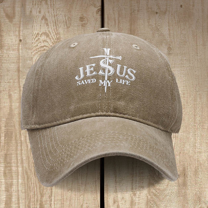 Christianartworkshop Baseballkappe mit Jesus-Statement „Saved My Life“: Saved by Grace - Khaki - image 7