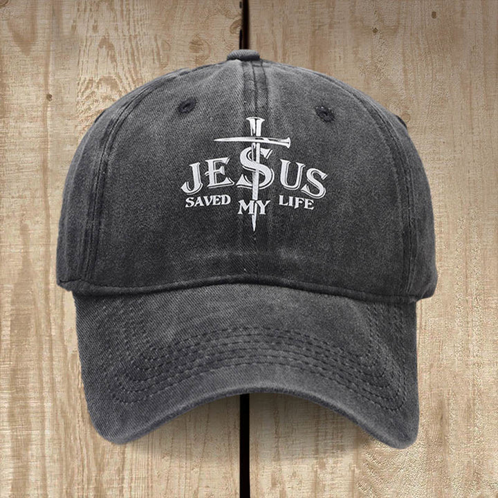 Christianartworkshop Baseballkappe mit Aufschrift „Jesus Saved My Life“: Gerettet durch Gnade - Schwarz - image 4