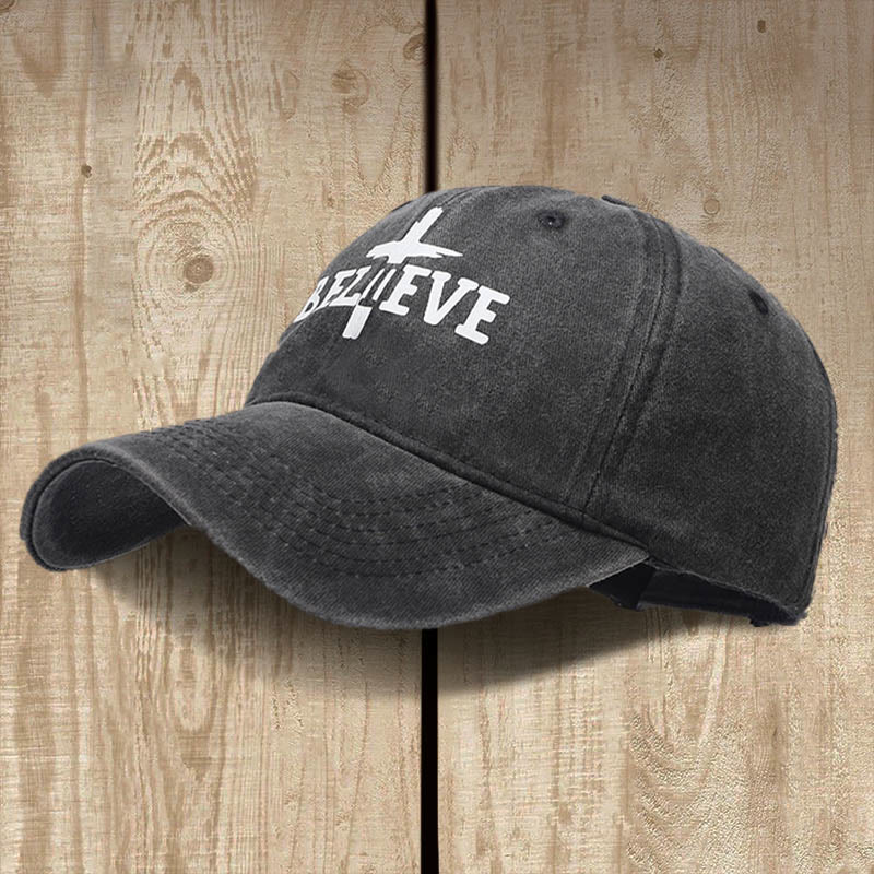 Christianartworkshop Believe in the Cross Baseball Cap: Glaube über Zweifel - Schwarz - image 4