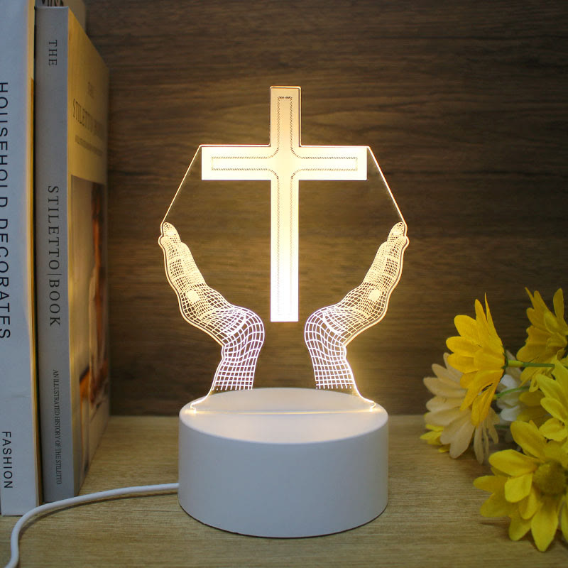 Christianartworkshop Minimalistischer Glaube, einzigartiges Geschenk-Nachtlicht: Leuchtende Umrisse und dauerhafte Symbole - ICH - image 9