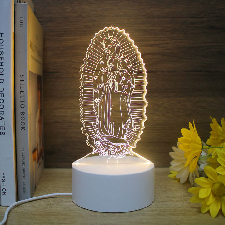 Christianartworkshop Minimalistischer Glaube, einzigartiges Geschenk-Nachtlicht: Leuchtende Umrisse und dauerhafte Symbole - H - image 7