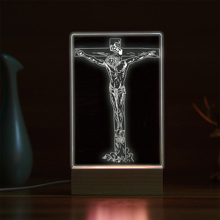 Christianartworkshop Minimalistisches Nachtlicht mit heiligen Umrissen: Teilen Sie göttliche Bindungen - M - image 13
