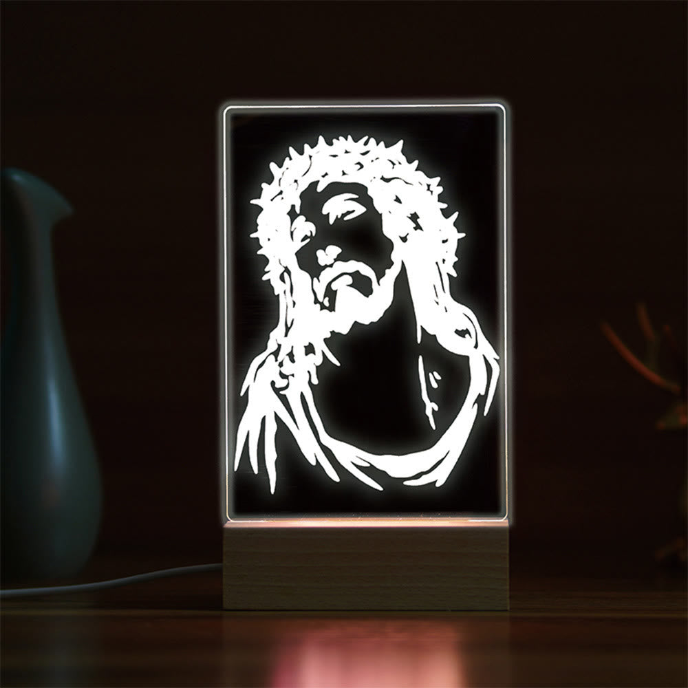 Christianartworkshop Minimalistisches Nachtlicht mit heiligen Umrissen: Teilen Sie göttliche Bindungen - C - image 3