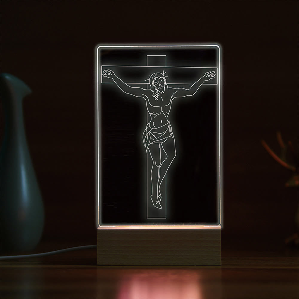 Christianartworkshop Minimalistisches Nachtlicht mit heiligen Umrissen: Teilen Sie göttliche Bindungen - ICH - image 9