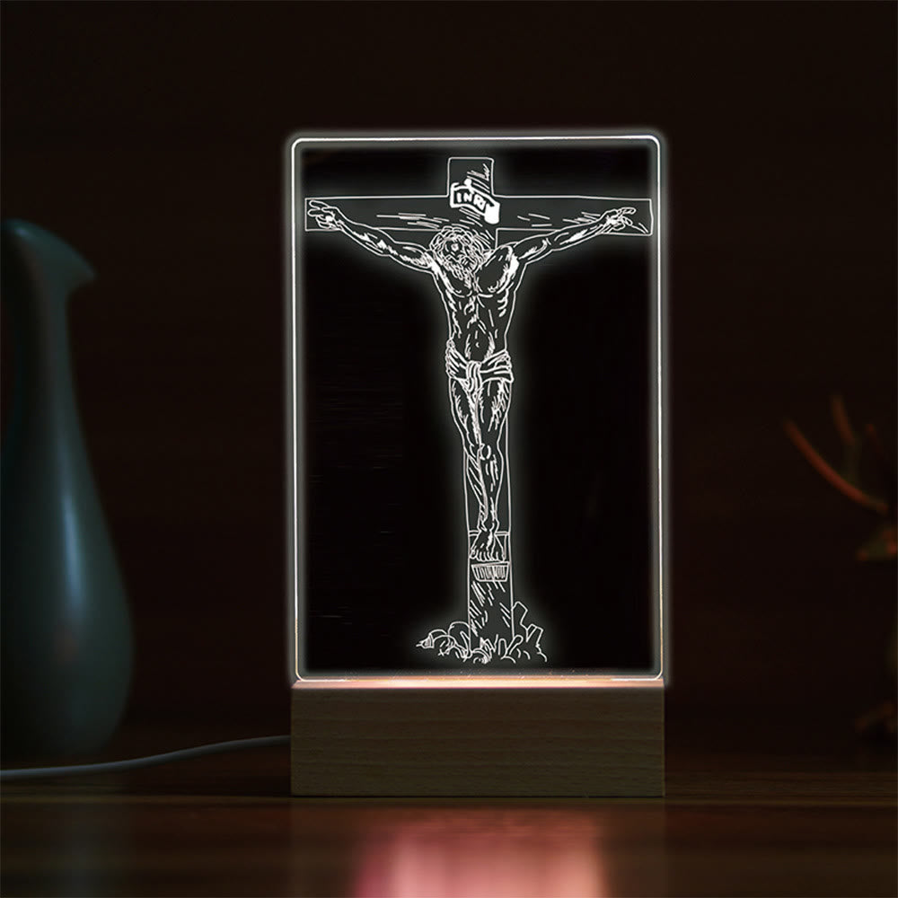Christianartworkshop Minimalistisches Nachtlicht mit heiligen Umrissen: Teilen Sie göttliche Bindungen - M - image 12