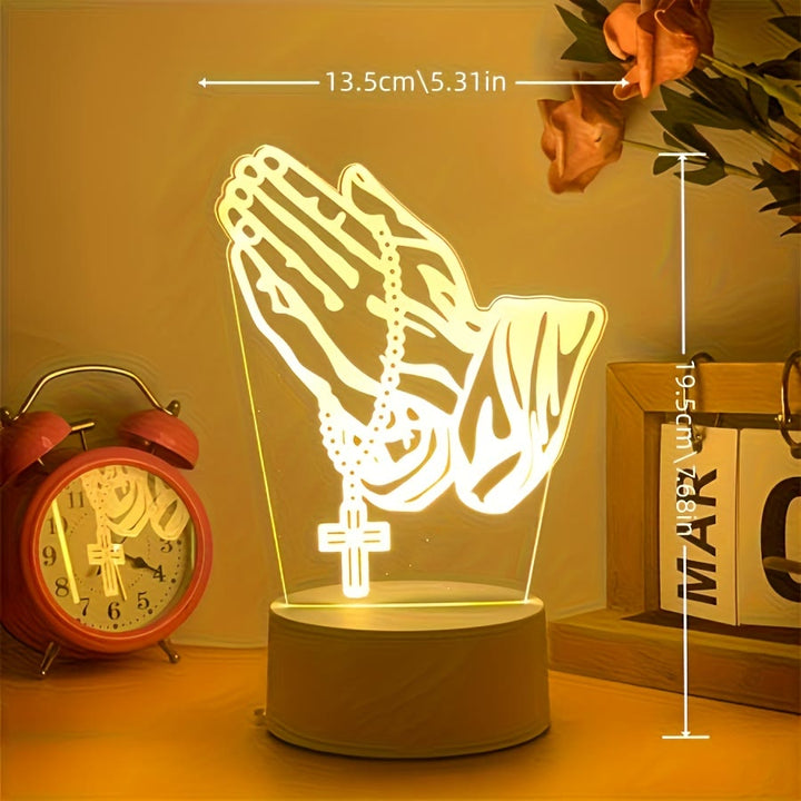 Christianartworkshop Spiritual Glow Praying Hands Nachtlicht: Mischung aus Religion und Moderne - image 1