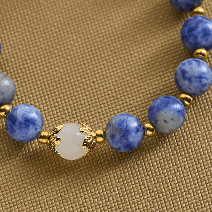 Christianartworkshop Armband mit blauem strukturiertem Stein und blauem Emaille-Kruzifix - image 4