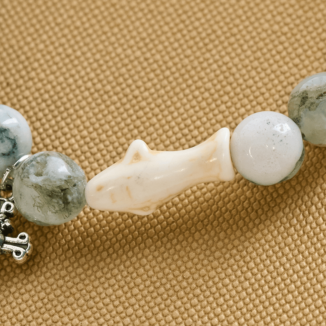 Christianartworkshop Waves of Grace Hai-Schutzkreuz-Armband mit natürlichen Vulkanachat-Steinen - image 7