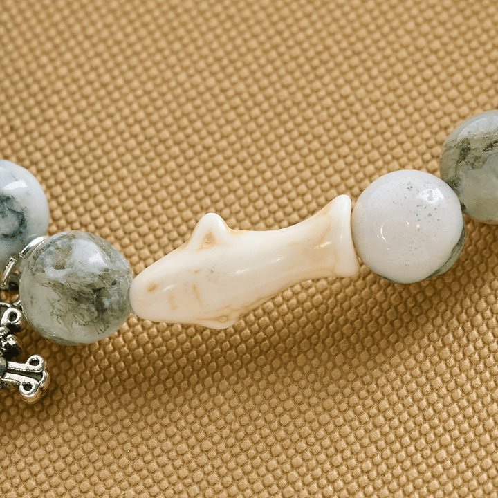 Christianartworkshop Waves of Grace Hai-Schutzkreuz-Armband mit natürlichen Vulkanachat-Steinen - image 7