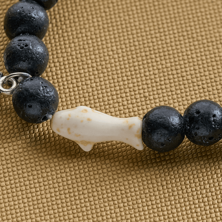 Christianartworkshop Waves of Grace Hai-Schutzkreuz-Armband mit natürlichen Vulkanachat-Steinen - image 19