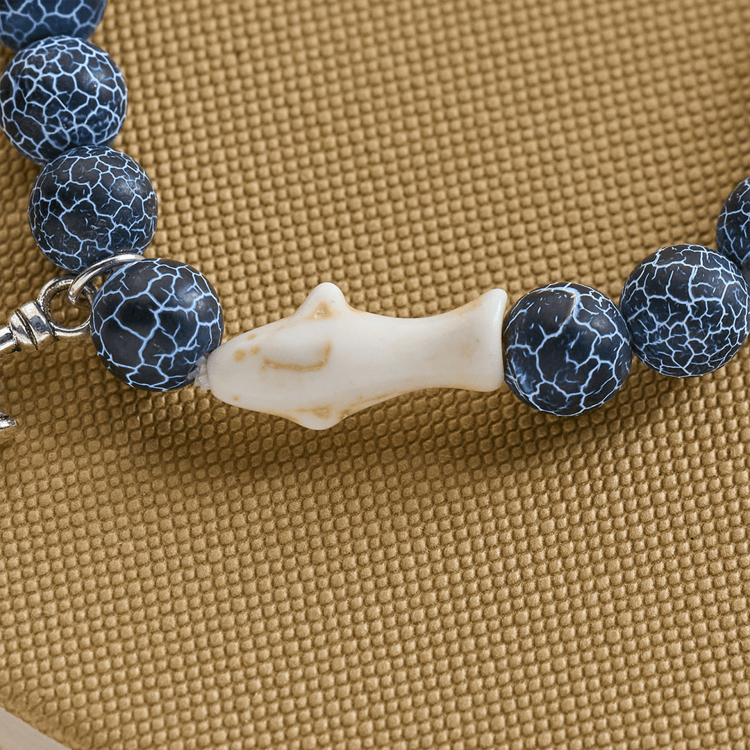 Christianartworkshop Waves of Grace Hai-Schutzkreuz-Armband mit natürlichen Vulkanachat-Steinen - image 11