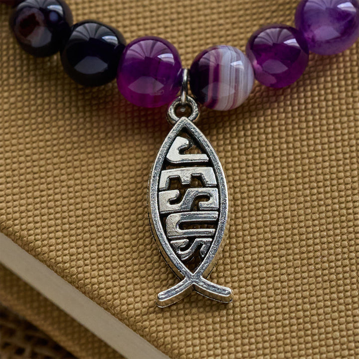 Christianartworkshop Ocean Grace Delfin-Segen mit natürlichem Malachit und Ichthys-Charm-Tierarmband - image 18
