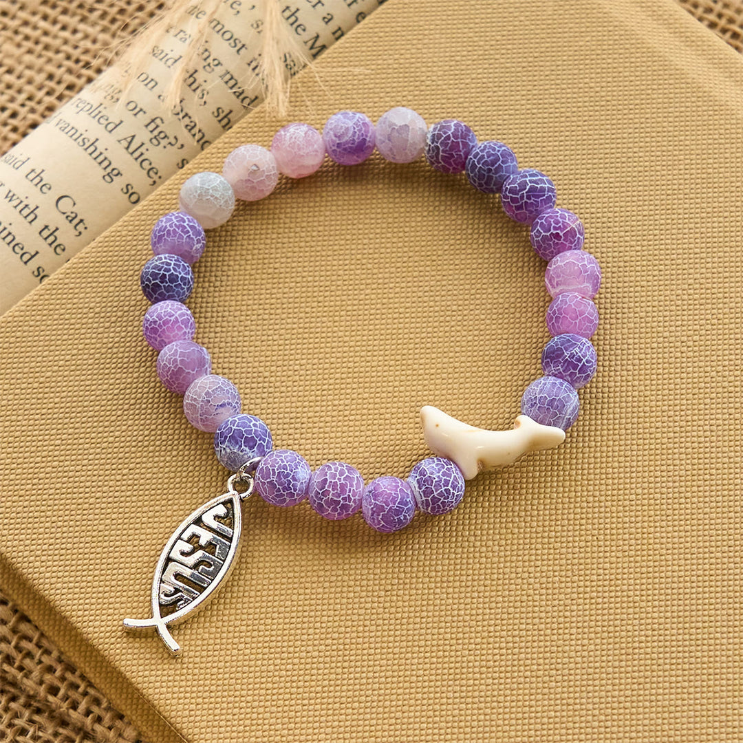 Christianartworkshop Ocean Grace Delfin-Segen mit natürlichem Malachit und Ichthys-Charm-Tierarmband - image 31