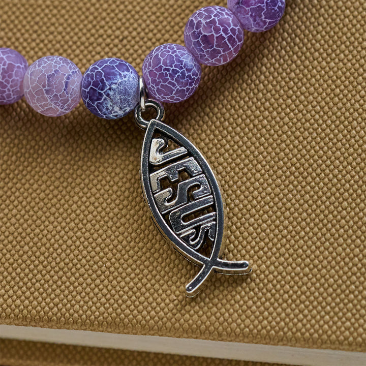 Christianartworkshop Ocean Grace Delfin-Segen mit natürlichem Malachit und Ichthys-Charm-Tierarmband - image 32