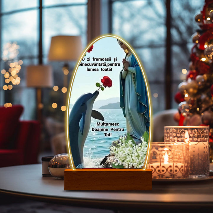 Christianartworkshop Ruhige Jungfrau Maria Nachtlampe im ovalen Design für stille Andacht - N - image 17