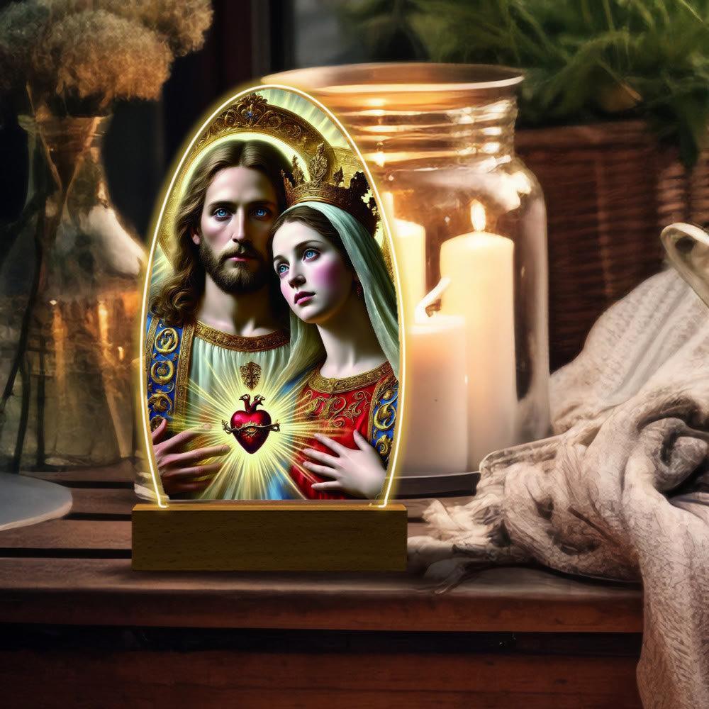 Christianartworkshop Tröstendes Jesus- und Jungfrau-Maria-Gebetsmomente-Nachtlicht - G - image 10