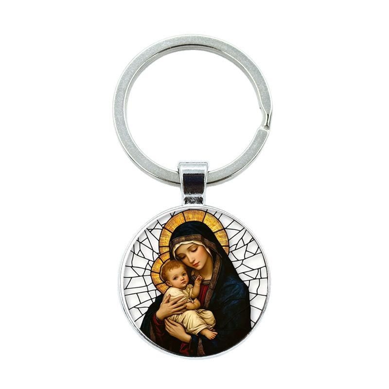Christianartworkshop Schlüsselanhänger „Unsere Liebe Frau hält Jesuskind“: Göttliche Mutterliebe - image 4