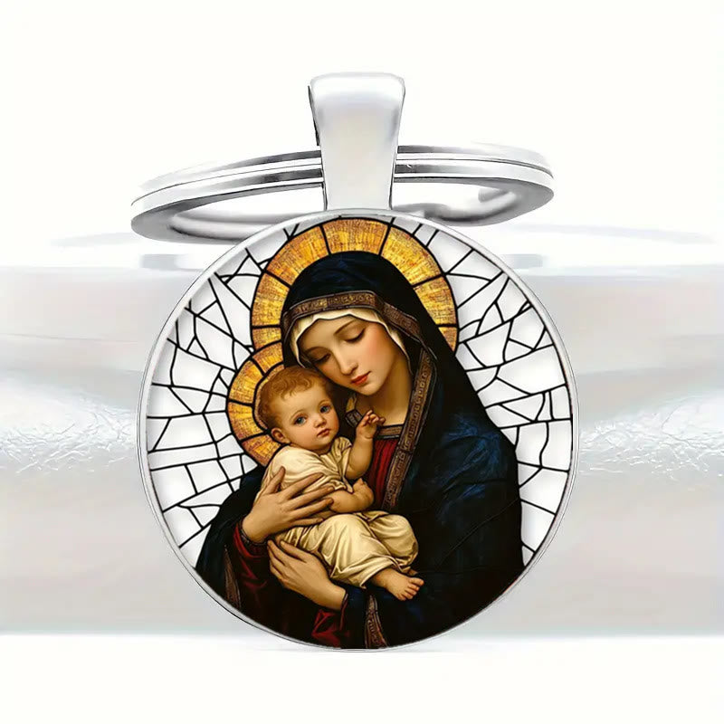Christianartworkshop Schlüsselanhänger „Unsere Liebe Frau hält Jesuskind“: Göttliche Mutterliebe - Unsere Liebe Frau - image 0