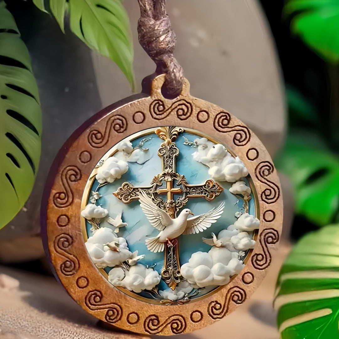 Christianartworkshop Halskette mit Taube und Kreuz des Heiligen Geistes: Ein visueller Ausdruck des tiefen Glaubens - Taube des Heiligen Geistes - image 0