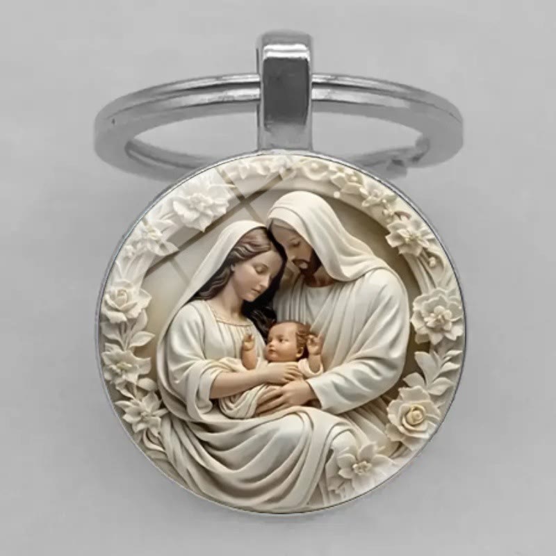 Christianartworkshop Schlüsselanhänger „Tragen Sie den Segen der Heiligen Familie“ - Heilige Familie - image 1