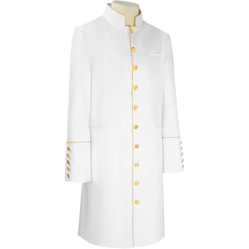 Christianartworkshop Traditionelle Priesterrobe mit Stehkragen, goldenen Knöpfen und mehrfarbigen Optionen - image 6