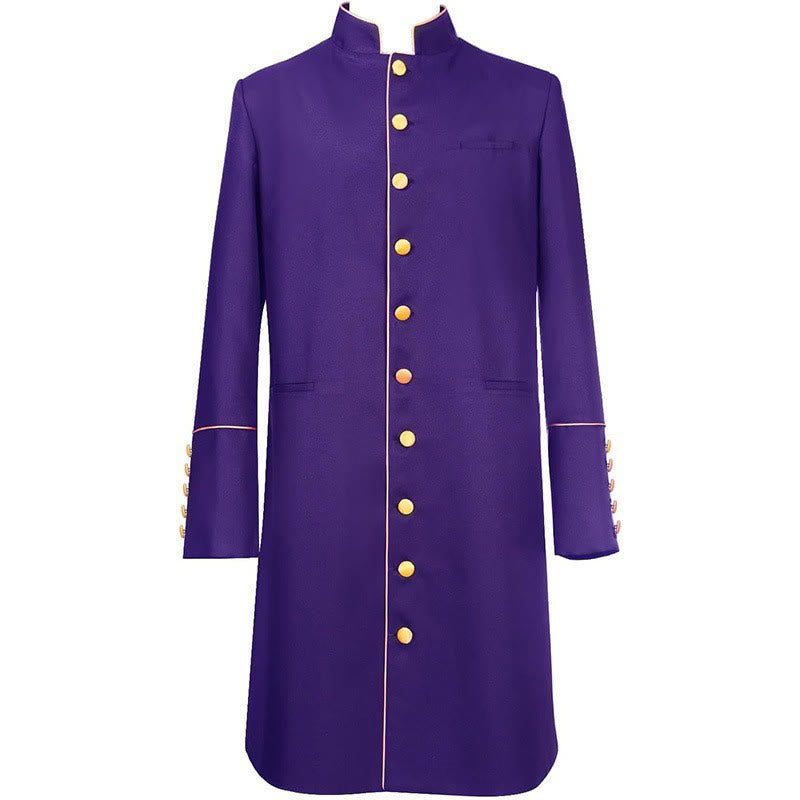 Traditionelle Priesterrobe mit Stehkragen von Christianartworkshop , mit goldenen Knöpfen und in verschiedenen Farben erhältlich - Lila - 3XL - image 11