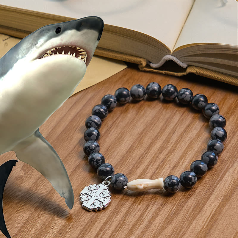 Christianartworkshop Waves of Prayer Shark Guardian mit 5-Stil-Naturachat-Steinen, Tierarmband - image 15