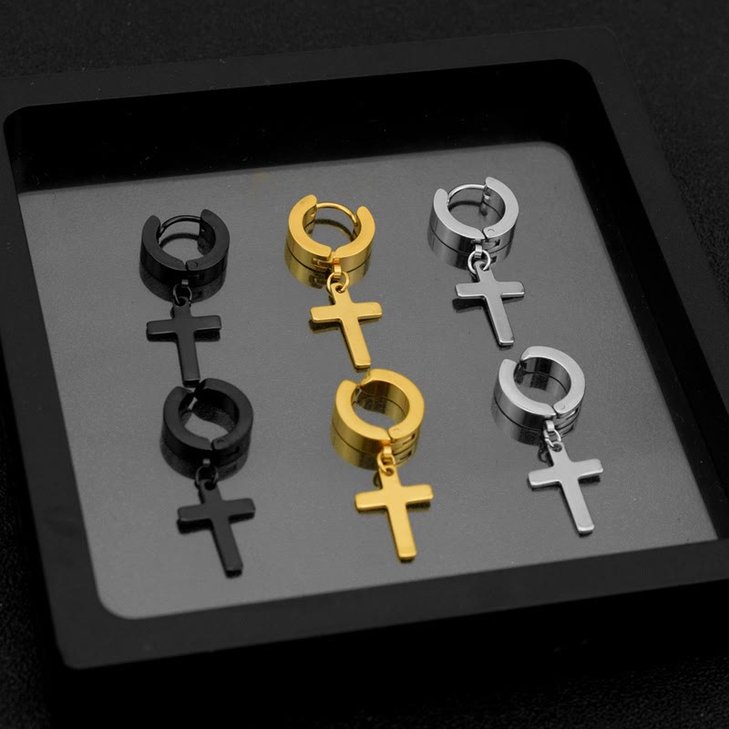 Christianartworkshop Trendy Kreuz-Ohrhänger: Cooler und stylischer Schmuck für den Alltag - Ohrring - Silber - image 0