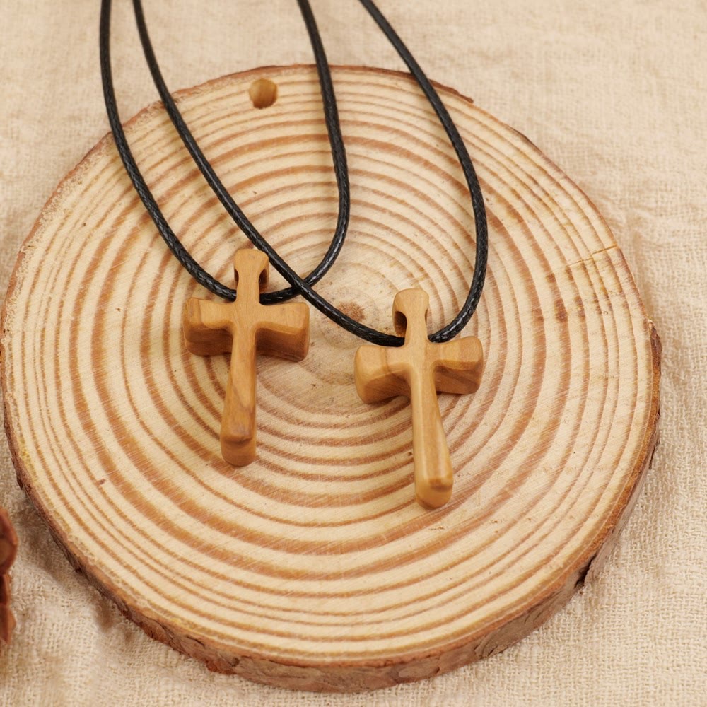 Christianartworkshop Halskette mit Holzkreuzanhänger: Christlicher Glaubensschmuck - image 3