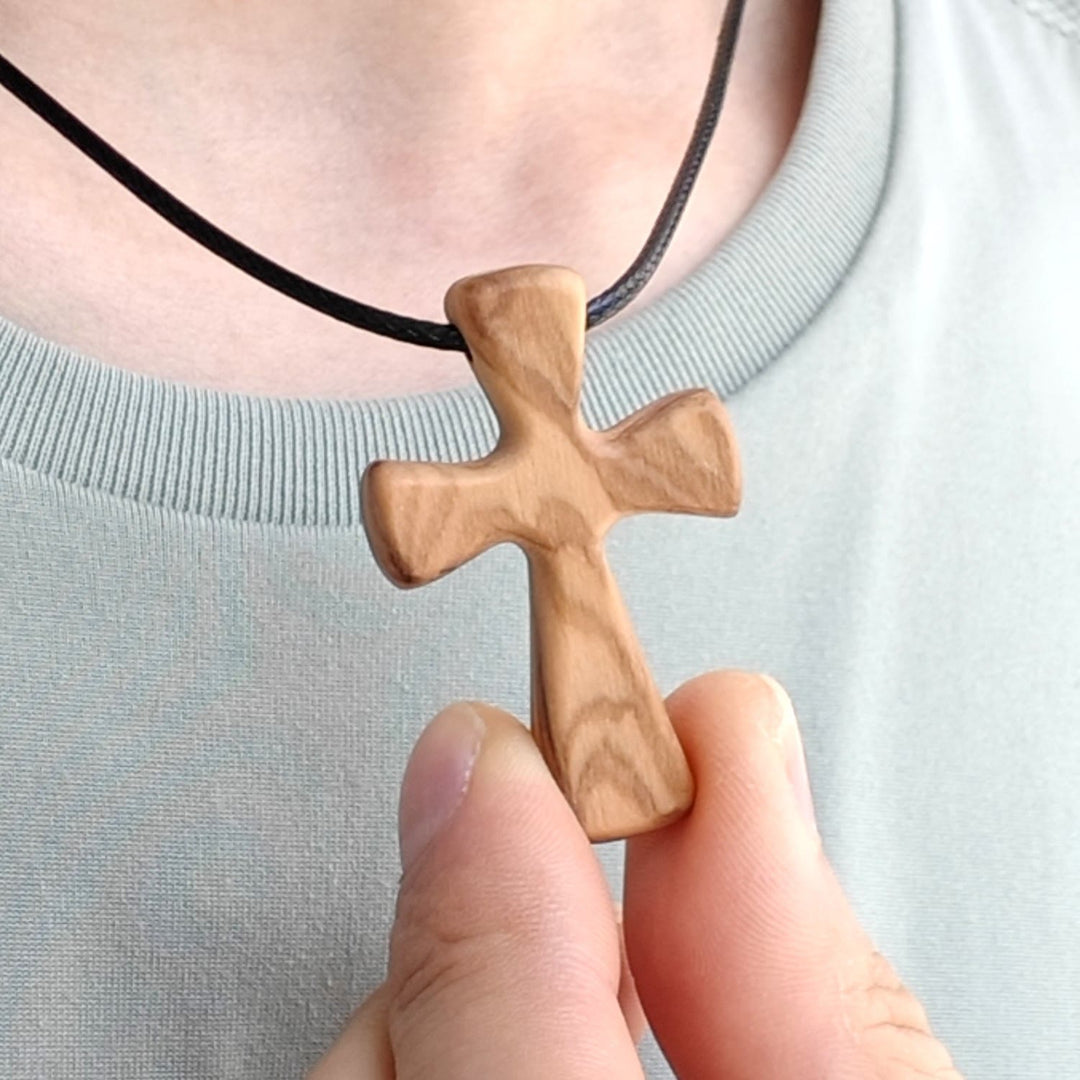 Christianartworkshop Halskette mit Holzkreuzanhänger: Christlicher Glaubensschmuck - Große Größe - image 4