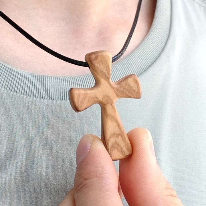 Christianartworkshop Halskette mit Holzkreuzanhänger: Christlicher Glaubensschmuck - Große Größe - image 4
