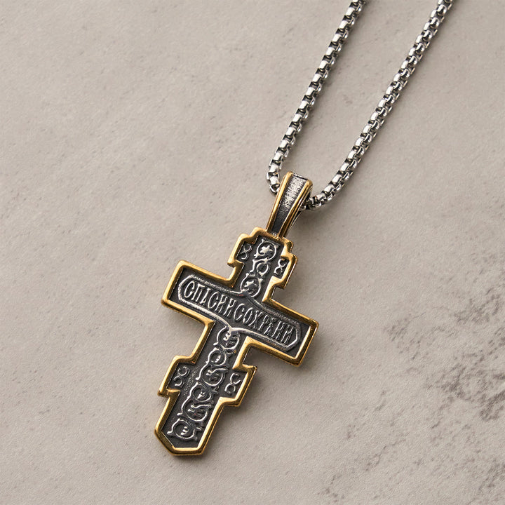 Zweifarbige orthodoxe Kruzifix-Halskette von Christianartworkshop mit tiefer spiritueller Bedeutung - image 13