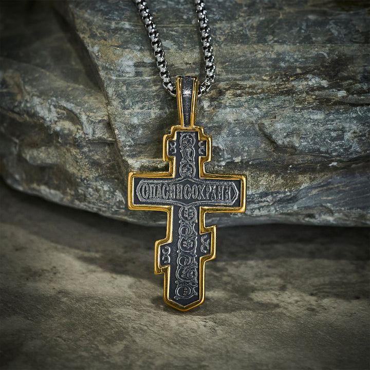 Zweifarbige orthodoxe Kruzifix-Halskette von Christianartworkshop mit tiefer spiritueller Bedeutung - image 11