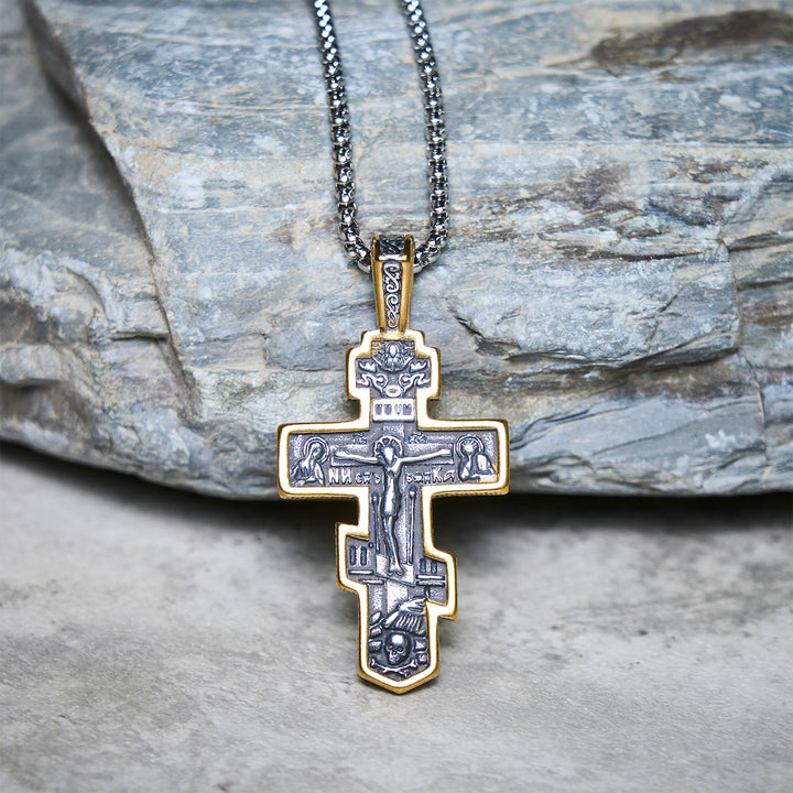 Zweifarbige orthodoxe Kruzifix-Halskette von Christianartworkshop mit tiefer spiritueller Bedeutung - image 16