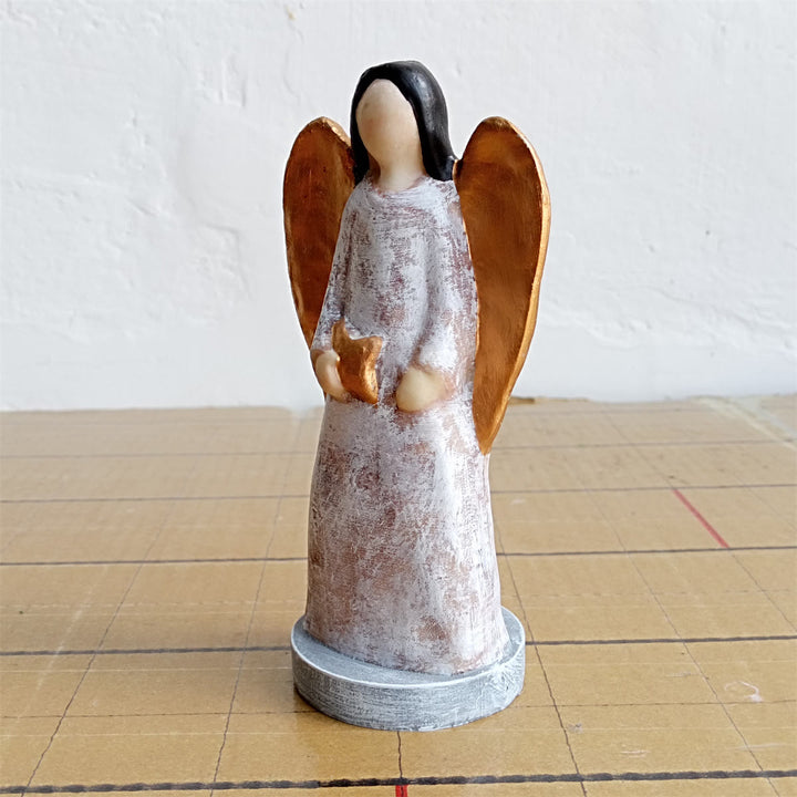 Christianartworkshop Klassische abstrakte Engel-Krippendekoration aus Kunstharz: Ein seltenes Symbol der Weihnachtsverehrung - image 7