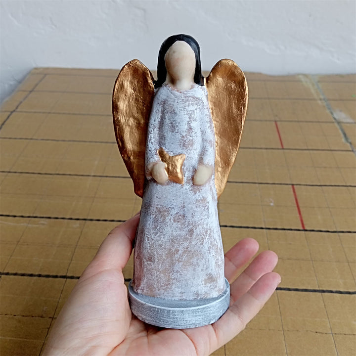 Christianartworkshop Klassische abstrakte Engel-Krippendekoration aus Kunstharz: Ein seltenes Symbol der Weihnachtsverehrung - image 4