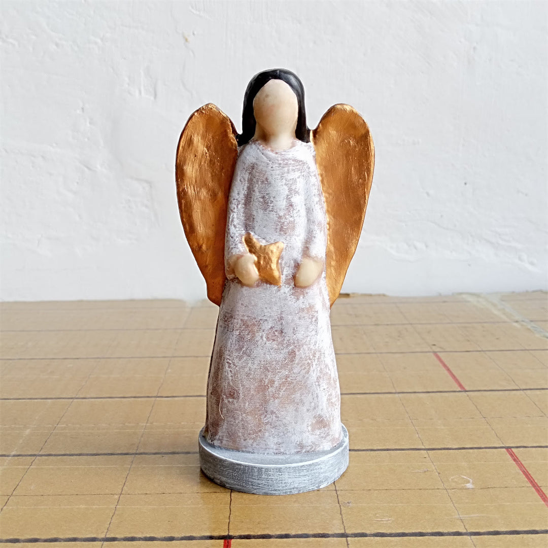 Christianartworkshop Klassische abstrakte Engel-Krippendekoration aus Kunstharz: Ein seltenes Symbol der Weihnachtsverehrung - image 6