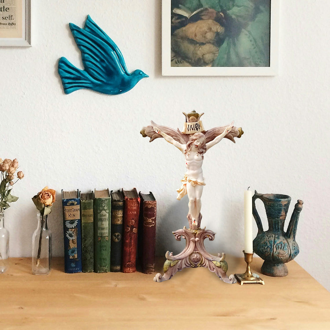 Christianartworkshop Klassische Jesus-Figur aus Kunstharz-Kruzifix: Ungewöhnliches Abzeichen der unerschütterlichen Überzeugung - image 2