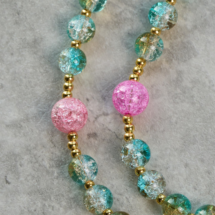 Christianartworkshop Glitzernder 8 mm großer Rosenkranz aus Craquelé-Glas im Ozean-Stil mit Medaille Unserer Lieben Frau - image 6