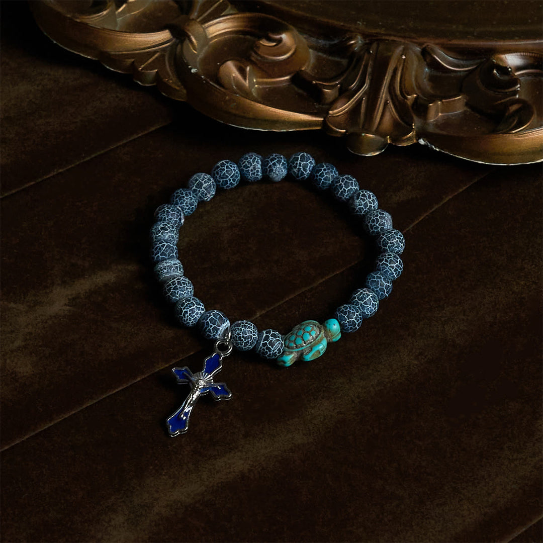 Christianartworkshop Ocean's Faith mit mehrfarbigem Naturstein und Schildkröten-Charm-Tierarmband - image 45