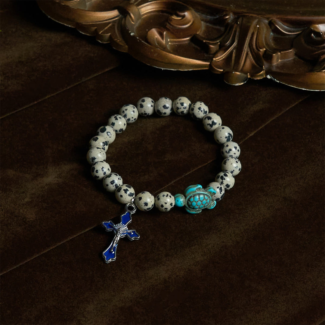 Christianartworkshop Ocean's Faith mit mehrfarbigem Naturstein und Schildkröten-Charm-Tierarmband - image 38