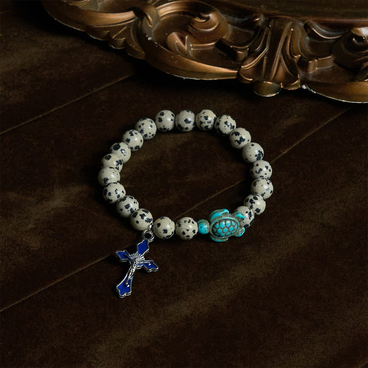 Christianartworkshop Ocean's Faith mit mehrfarbigem Naturstein und Schildkröten-Charm-Tierarmband - image 38