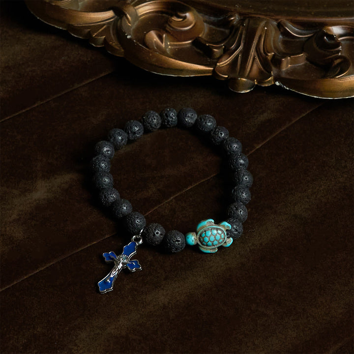 Christianartworkshop Ocean's Faith mit mehrfarbigem Naturstein und Schildkröten-Charm-Tierarmband - image 17