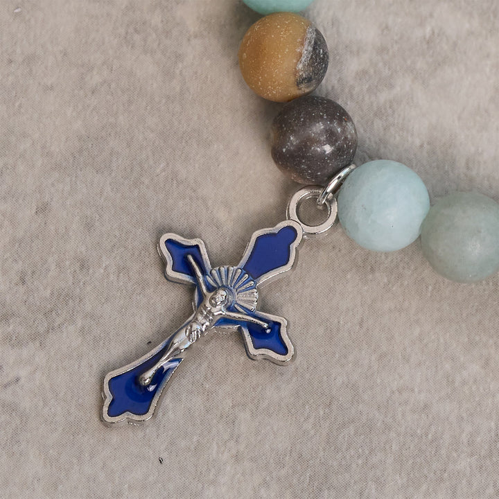 Christianartworkshop Ocean's Faith mit mehrfarbigem Naturstein und Schildkröten-Charm-Tierarmband - image 5