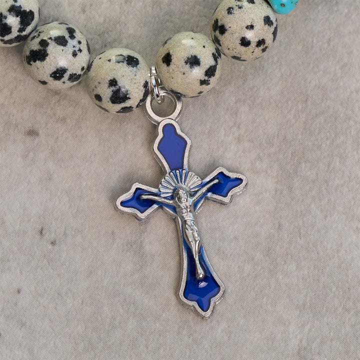 Christianartworkshop Ocean's Faith mit mehrfarbigem Naturstein und Schildkröten-Charm-Tierarmband - image 41