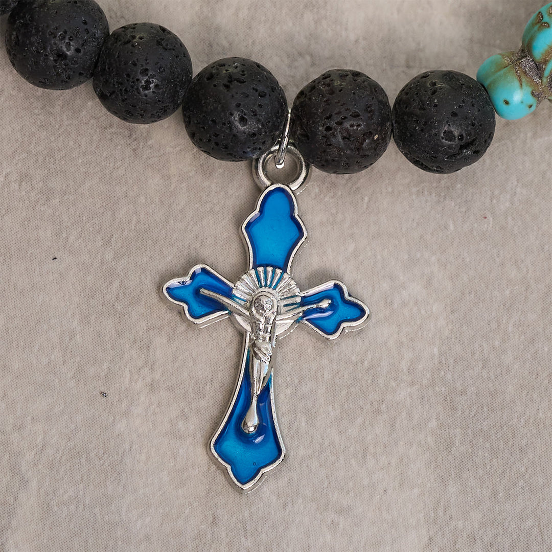 Christianartworkshop Ocean's Faith mit mehrfarbigem Naturstein und Schildkröten-Charm-Tierarmband - image 20