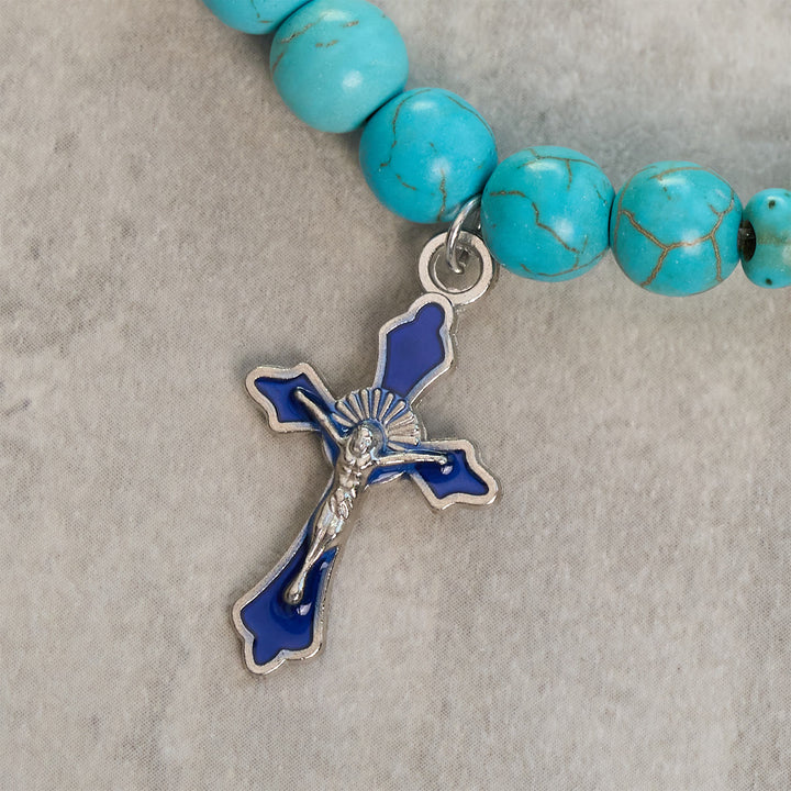Christianartworkshop Ocean's Faith mit mehrfarbigem Naturstein und Schildkröten-Charm-Tierarmband - image 12