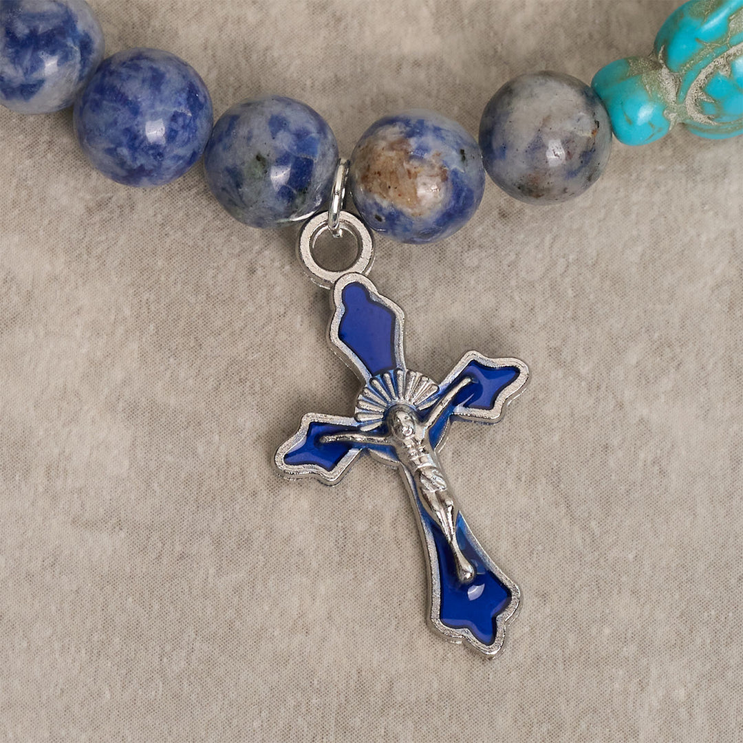 Christianartworkshop Ocean's Faith mit mehrfarbigem Naturstein und Schildkröten-Charm-Tierarmband - image 34