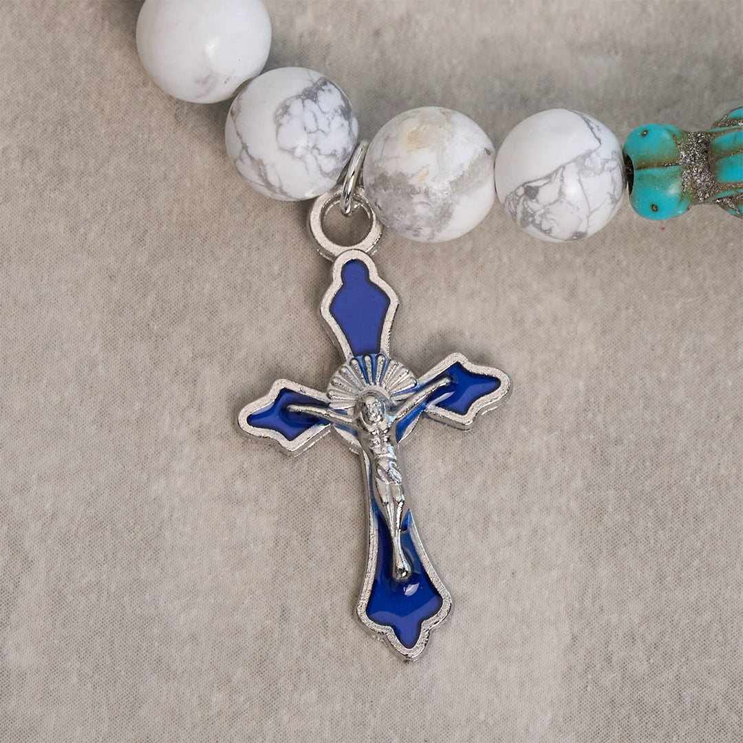 Christianartworkshop Ocean's Faith mit mehrfarbigem Naturstein und Schildkröten-Charm-Tierarmband - image 27